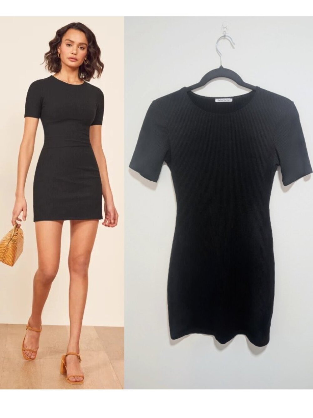 Reformation | Kendy Ribbed Tencel Mini Dress In Black